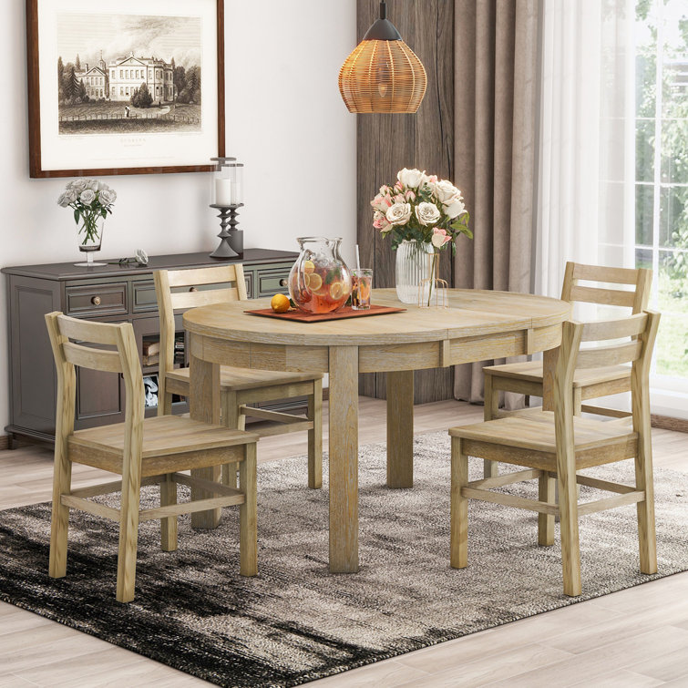 Red Barrel Studio Mame 5 Piece Extendable Ash Dining Set Wayfair